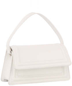 Flap Top Handle Crossbody Bag TD-0071-M WHITE